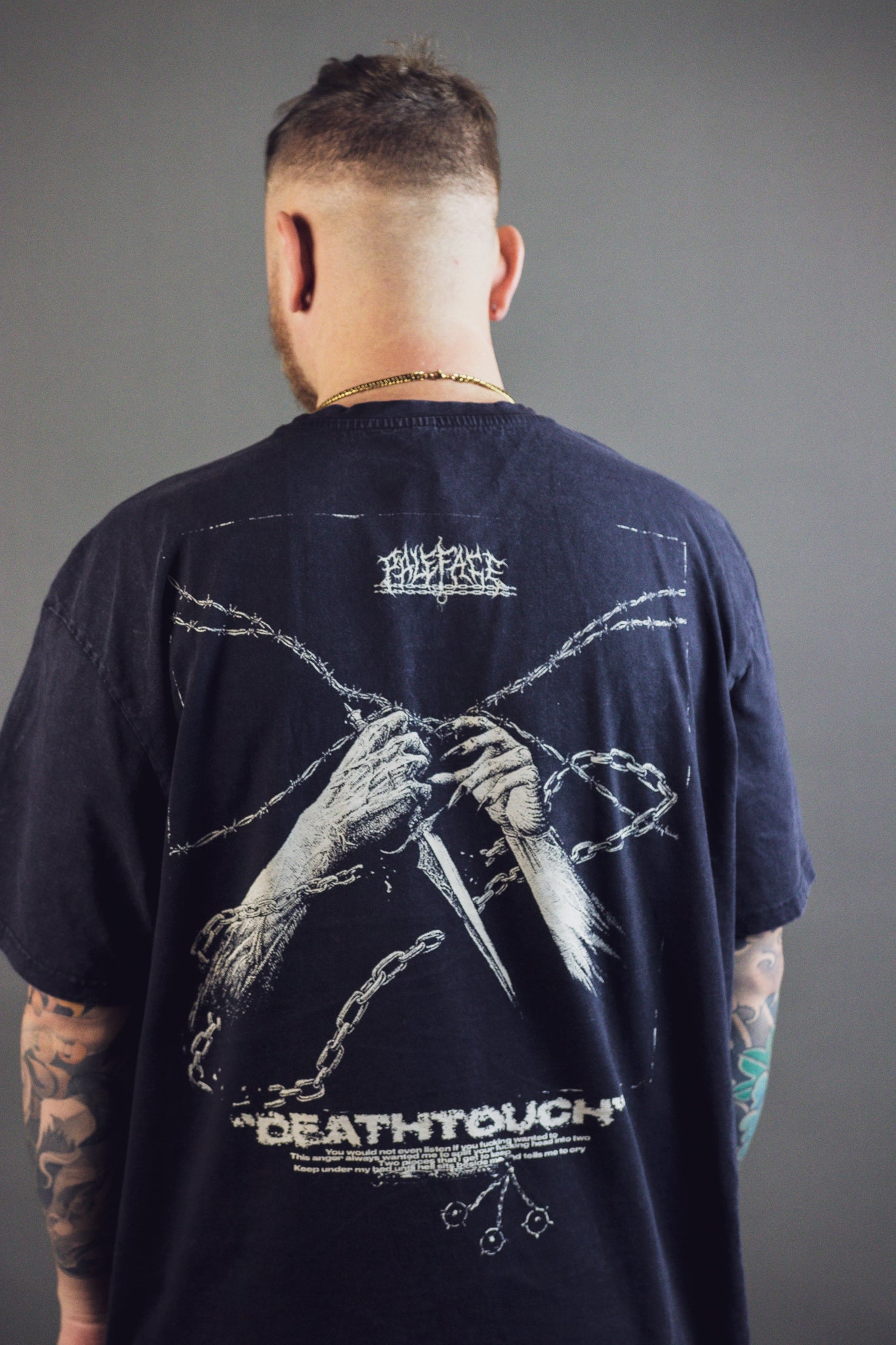 "DEATHTOUCH" OVERSIZED WASHED OUT SHIRT